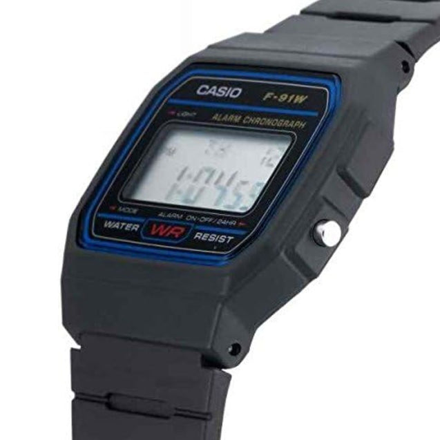 Casio Standard Micro-light Black Watch F-91W-1DG