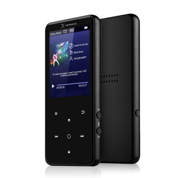 Portable Bluetooth MP3 Player with 2.4" Large Screen white background - GadgetiCloud