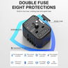 Universal Travel Adapter with 2 Type-A & 2 Type-C safety