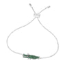 APM Green Croco Adjustable Necklace - Silver #AC3895XKG