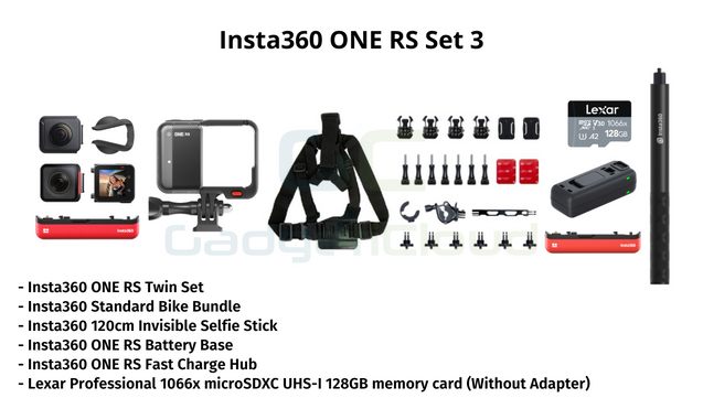 Insta360 ONE RS Interchangeable Lens Action Camera - twin edition - set 3