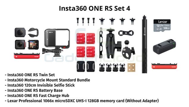 Insta360 ONE RS Interchangeable Lens Action Camera - twin edition - set 4