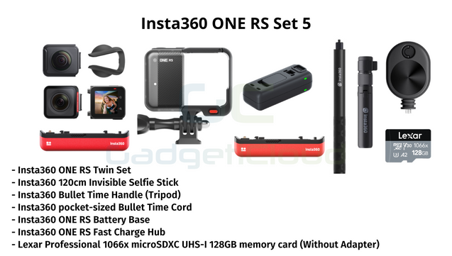 Insta360 ONE RS Interchangeable Lens Action Camera - twin edition - set 5