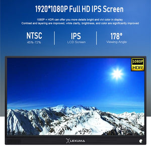 Lexuma Portable Monitor 15.6" Touch 1920x1080 XScreen IPS Ultra Slim Type-C HDMI 1080P Full HD USB Powered - GadgetiCloud
