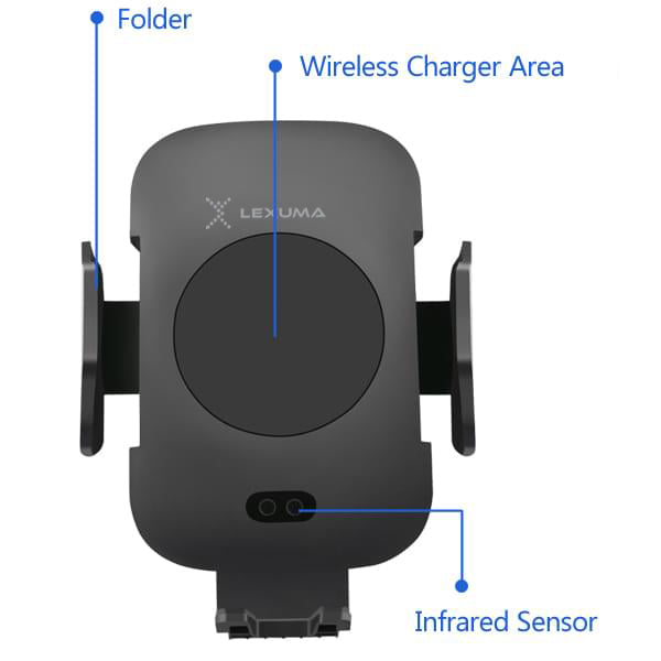 Lexuma XMount Automatic Infrared Sensor Qi Wireless Car Charger Mount - GadgetiCloud