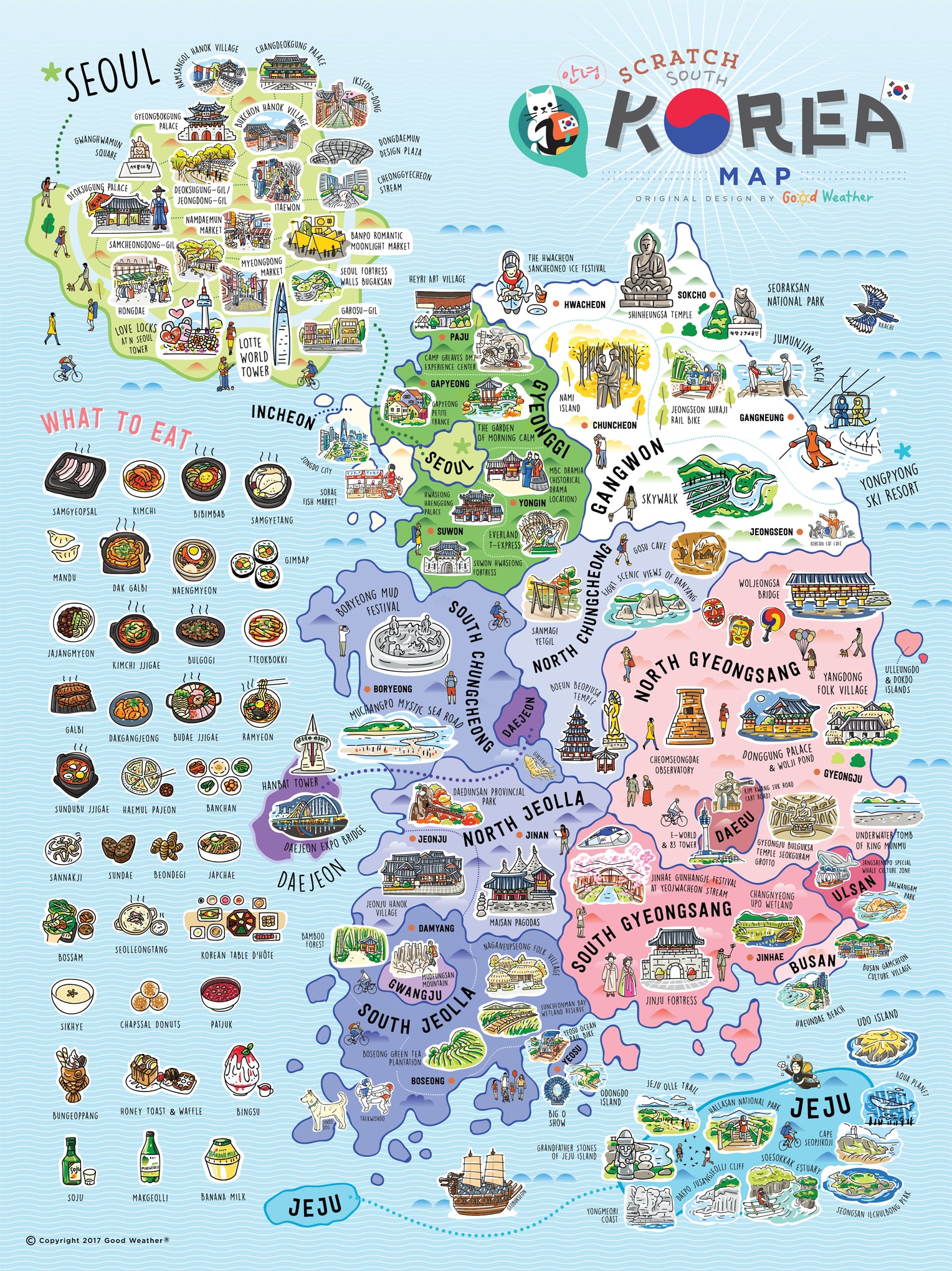 Korea Scratch Travel Map - Travel to Korea - GadgetiCloud