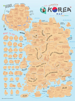 Korea Scratch Travel Map - Travel to Korea - GadgetiCloud