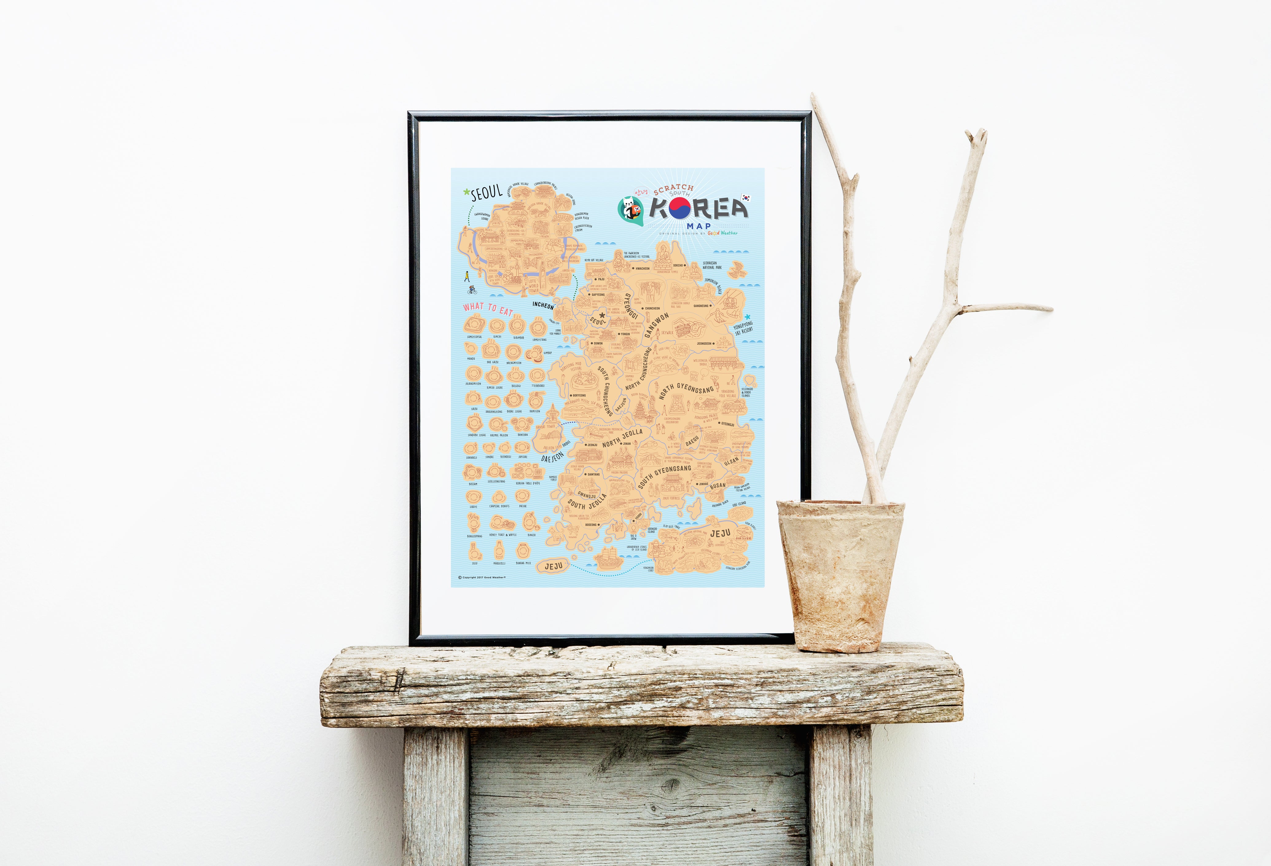 Korea Scratch Travel Map - Travel to Korea - GadgetiCloud