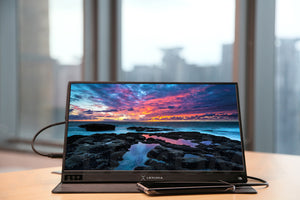 Lexuma Portable Monitor 15.6" Touch 1920x1080 XScreen IPS Ultra Slim Type-C HDMI 1080P Full HD USB Powered - GadgetiCloud connect with mobile phone