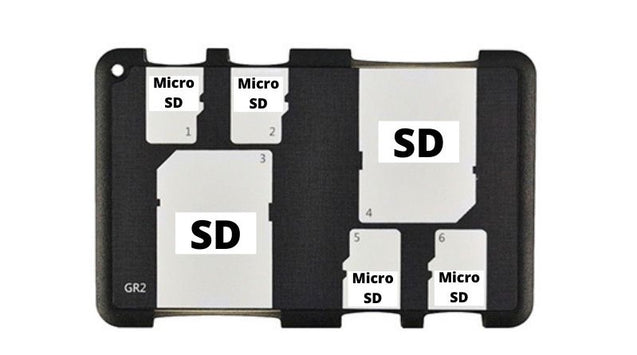 Memory Card Holder - 2 SD Card, 4 Micro SD Card [Compact Card Size]  camera memory card holder