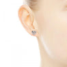 Pandora Ribbon Open Heart Stud earrings #290736CZ