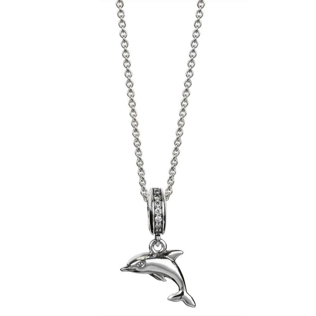Pandora Dolphin silver dangle with cubic zirconia #791541CZ