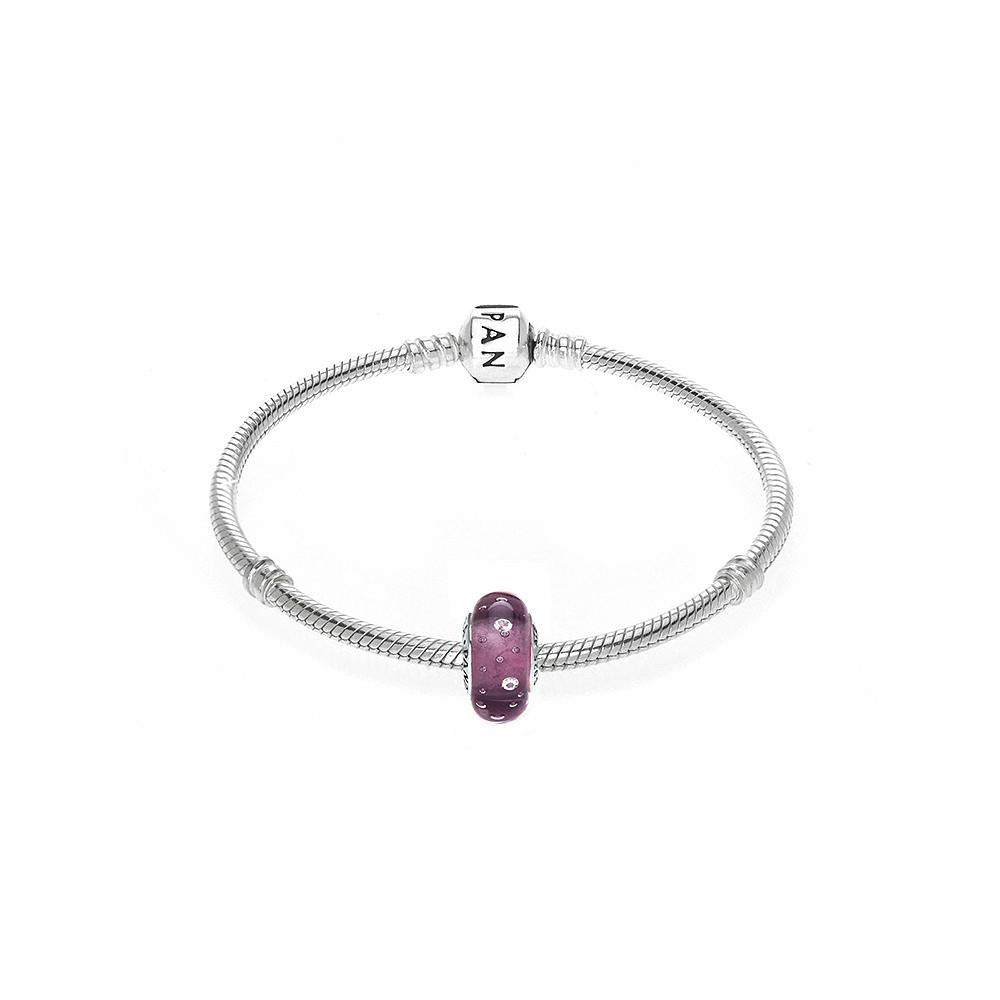 Pandora Purple Fizzle Murano Charm #791616CZ