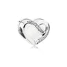 Pandora Heart silver charm with clear cubic zirconia #791816CZ