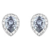 SWAROVSKI Christie Pear Rhodium with Blue & Clear Crystal Stud Earrings #5113783