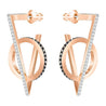 SWAROVSKI Hero Triangle Pierced Earrings - Gray - Rose Gold Plating #5354757