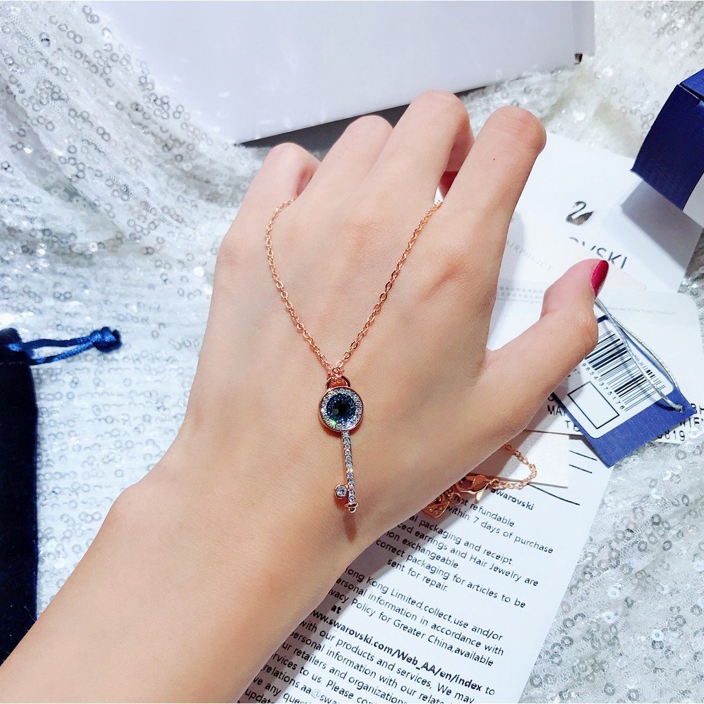 THE IMITATION Evil Eye Pendant for Women, Evil Eye Necklace, Rose Gold  Color, Free Size Stainless