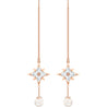 SWAROVSKI Symbolic Chain Pierced Earrings - White & Rose-gold tone plated #5494344