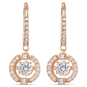 SWAROVSKI Sparkling Dance Round Earrings - Rose Gold #5504653