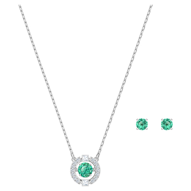 SWAROVSKI Sparkling Dance Necklace & Earring Set - Green #5516965