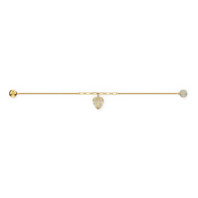 SWAROVSKI Remix Gold Tone Plated White Crystal Palm Leaf Bracelet - M size #5528850