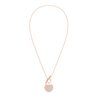 SWAROVSKI Ginger T Bar Necklace - White & Rose Gold Tone Plated #5567529