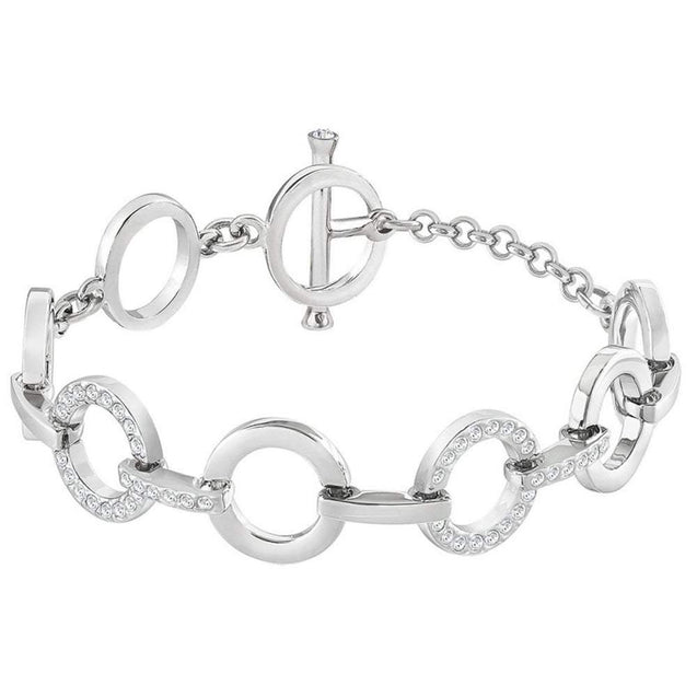 SWAROVSKI 678223 Circle Clear Crystal Bracelet charm front details