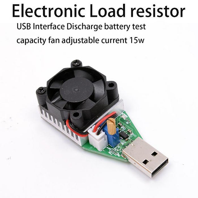 USB Interface Discharge battery test capacity fan adjustable current 15w - GadgetiCloud