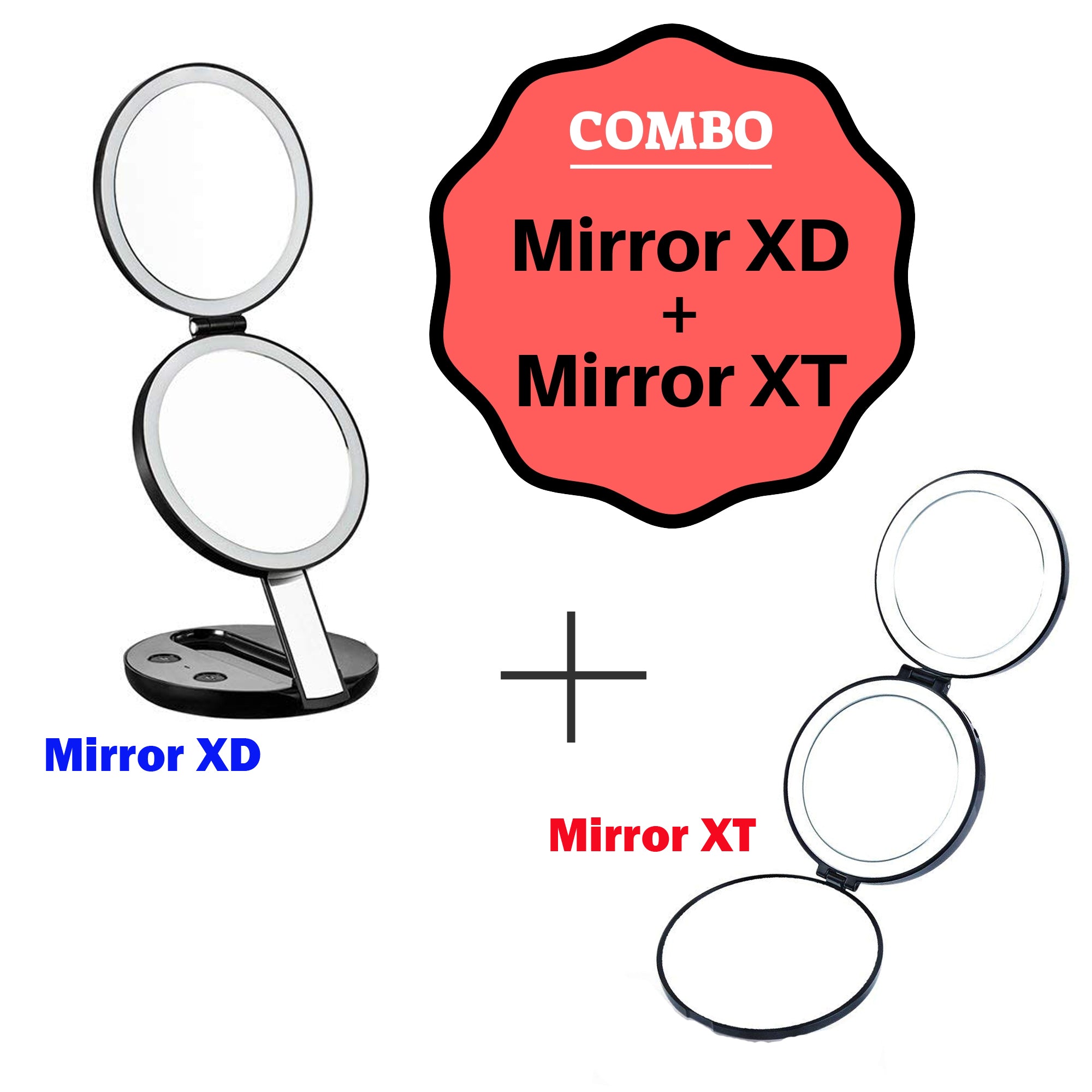 LED Lighted Beauty Makeup Mirrors COMBO - GadgetiCloud